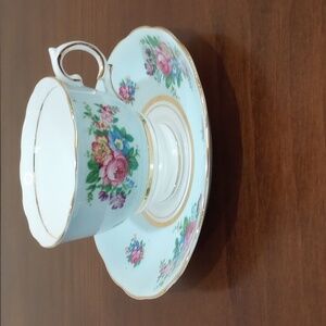 Colclough Bone China Floral China Tea Cup And Saucer Gilt Trim, Vintage!